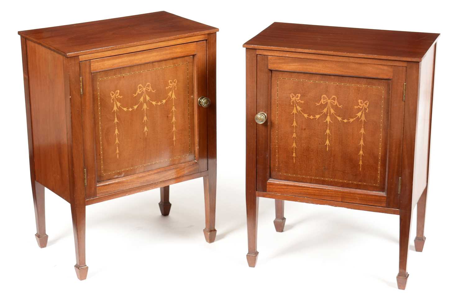 Lot 902 - Pair of Edwardian style bedside cabinets