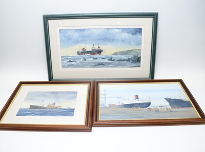 Lot 329 - Bill Wedgwood - Two oils on canvasboard and a watercolour