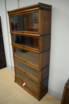 Lot 152 - Early 20th C Globe Wernicke style stacking bookcase.