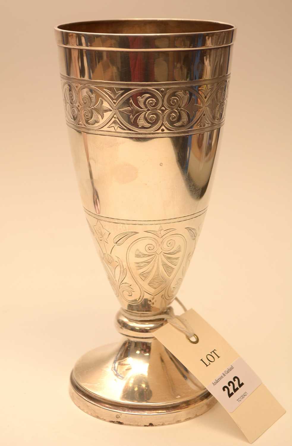 Lot 222 - A Victorian silver vase