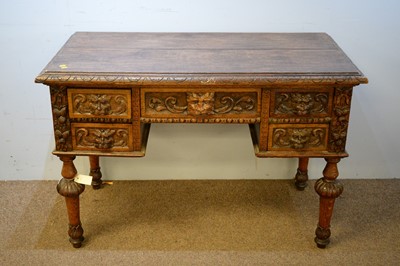 Lot 53 - Victorian oak desk
