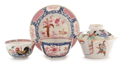 Lot 448 - Chinese tea bowl, tea bowl and saucer, bowl and cover