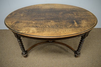 Lot 65 - 1920's oak oval dining table.