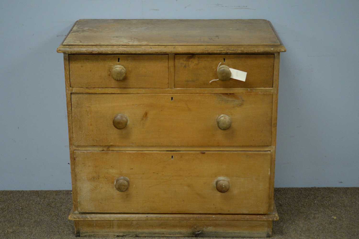 Lot 76 - Victorian stripped pine chest.