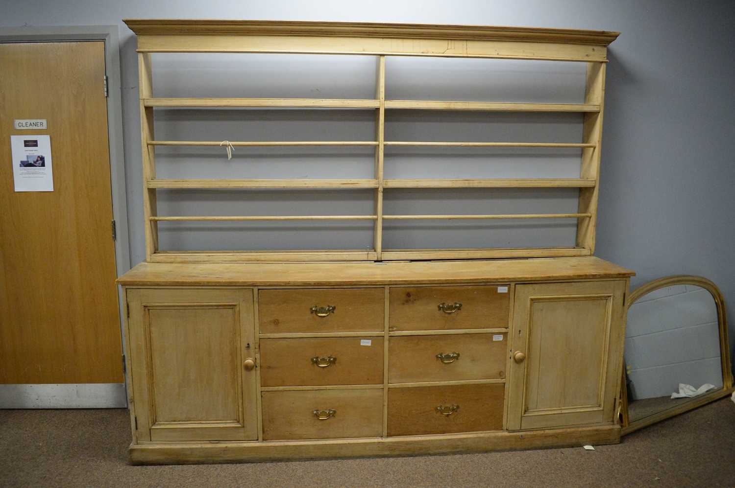 Lot 125 - Victorian stripped pine dresser.