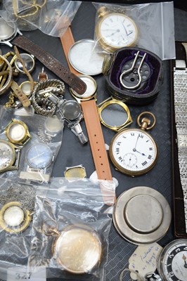 Lot 327 - Quantity of pocket watch and wristwatch cases, and parts.