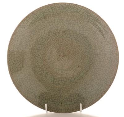 Lot 443 - Chinese crackle glaze dish, stoneware vase