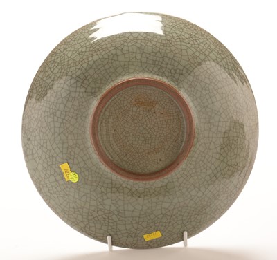 Lot 443 - Chinese crackle glaze dish, stoneware vase