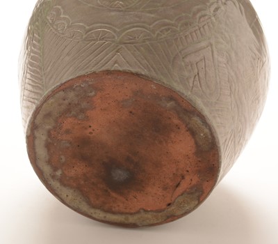 Lot 413 - Chinese crackle glaze dish, stoneware vase