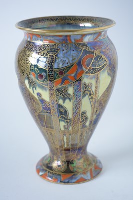 Lot 532 - Pair of Wedgwood Lahore pattern lustre vases