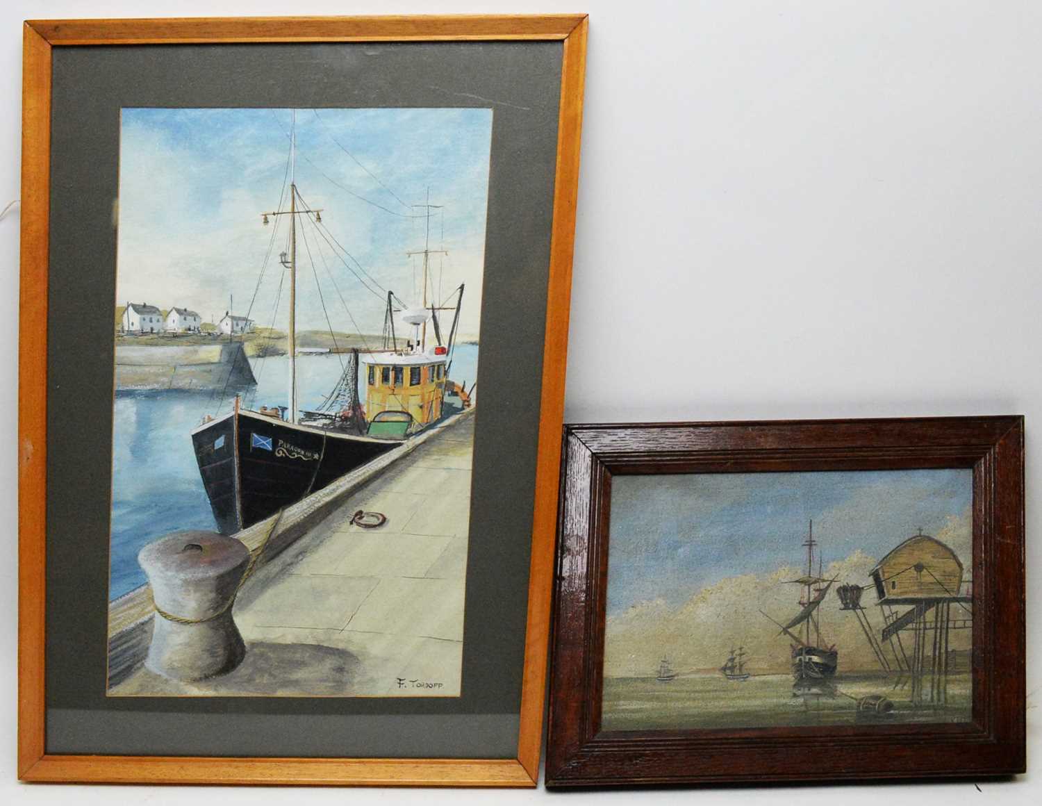 Lot 293 - Fred Tordoff - watercolour and an oil on canvas