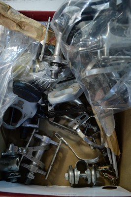 Lot 737 - Pedals, shoe plates and toe clips, various.