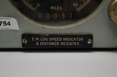 Lot 754 - A nautical EM log speed indicator and distance register; and a water detector Series 100.