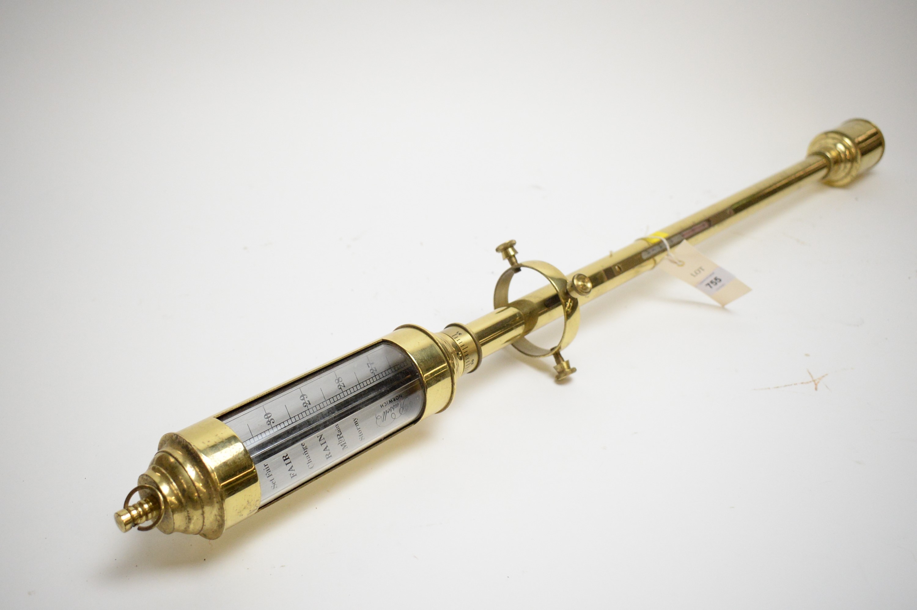 Lot 755 A nautical stick barometer by Russell of