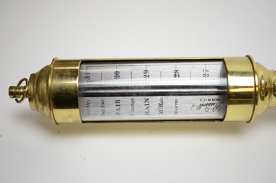 Lot 755 - A nautical stick barometer by Russell of Norwich.