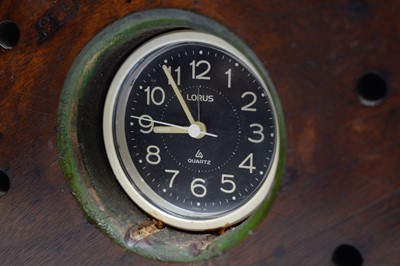 Lot 769 - A Lorus quartz clock set into the boss of a vintage aeroplane propeller.