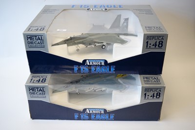 Lot 791 - Collection Armour 1:48 Scale metal diecast aeroplanes - F15 Eagle.