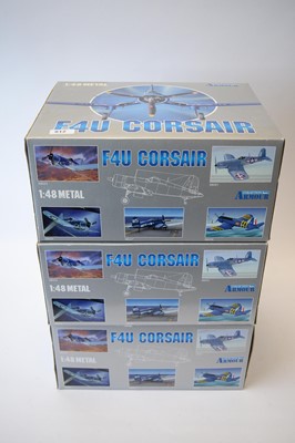 Lot 812 - Collection Armour 1:48 Scale metal diecast aeroplanes - F4U Corsair.