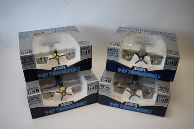 Lot 480 - Collection Armour 1:48 Scale metal diecast aeroplanes - P47 Thunderbolt.