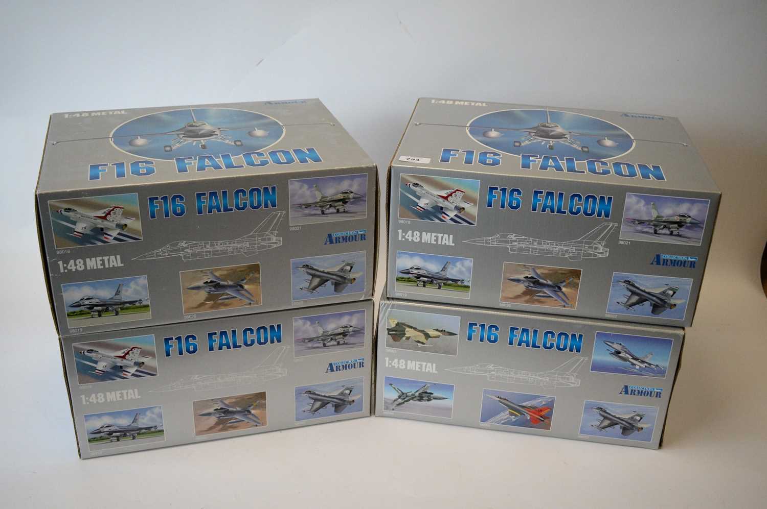 Lot 794 - Collection Armour 1:48 Scale metal diecast aeroplanes - F16 Falcon.