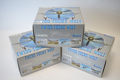 Lot 831 - Collection Armour 1:48 Scale metal diecast aeroplanes - FW190 Focke Wulf.
