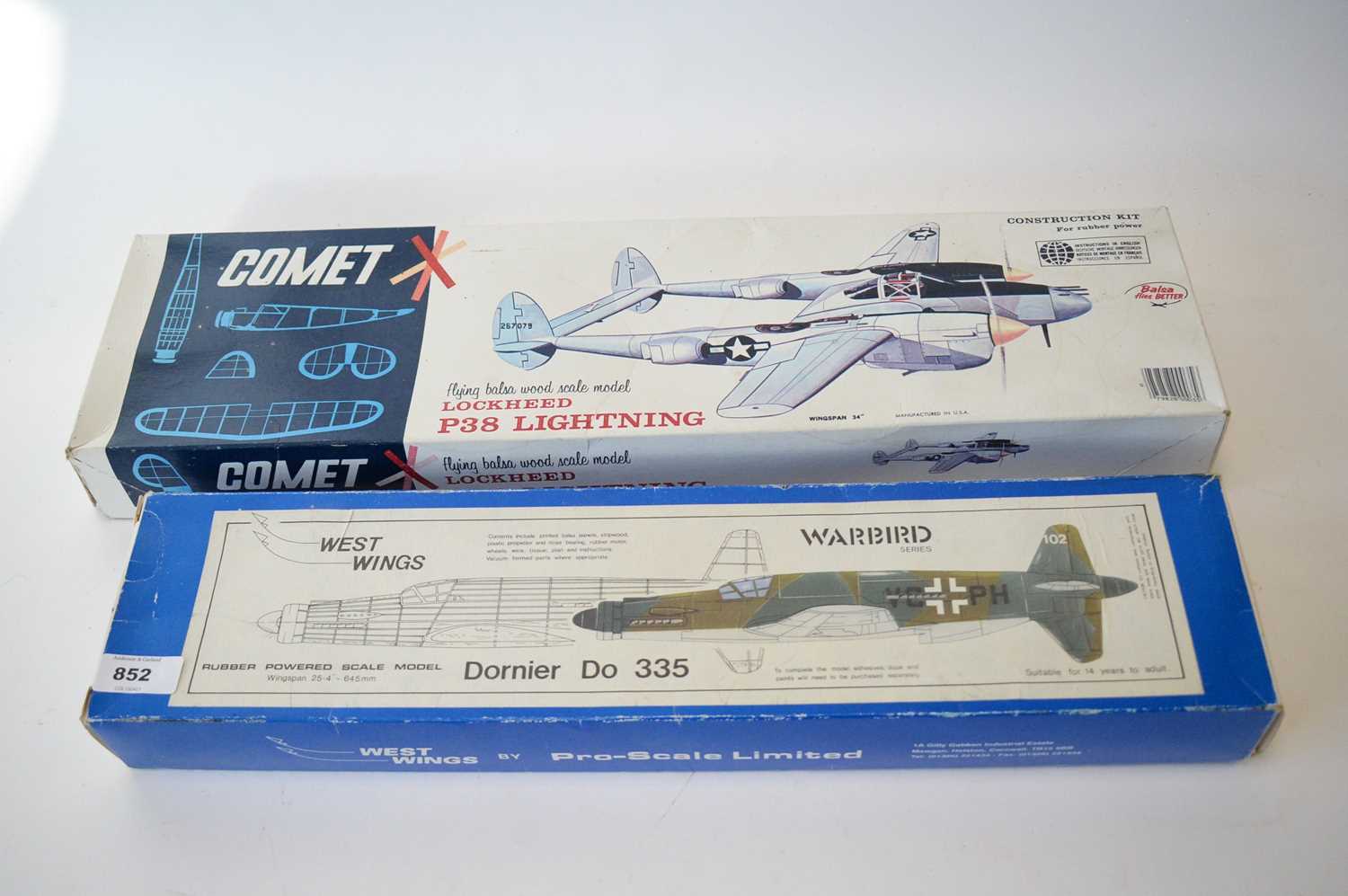 Lot 852 - Two balsawood flying models.