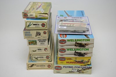 Lot 877 - 1:72 scale plastic construction kits; and a 1:48 scale Hawker Hurricane Mk. 1.