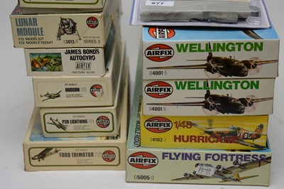 Lot 877 - 1:72 scale plastic construction kits; and a 1:48 scale Hawker Hurricane Mk. 1.