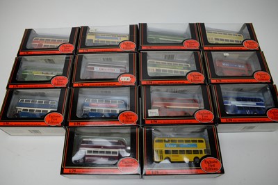 Lot 906 - 1:76 scale Exclusive First Editions diecast double-decker bus models.