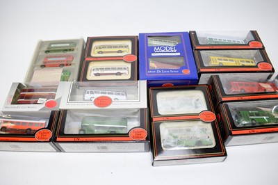 Lot 908 - 1:76 scale Exclusive First Editions diecast bus and tram models.