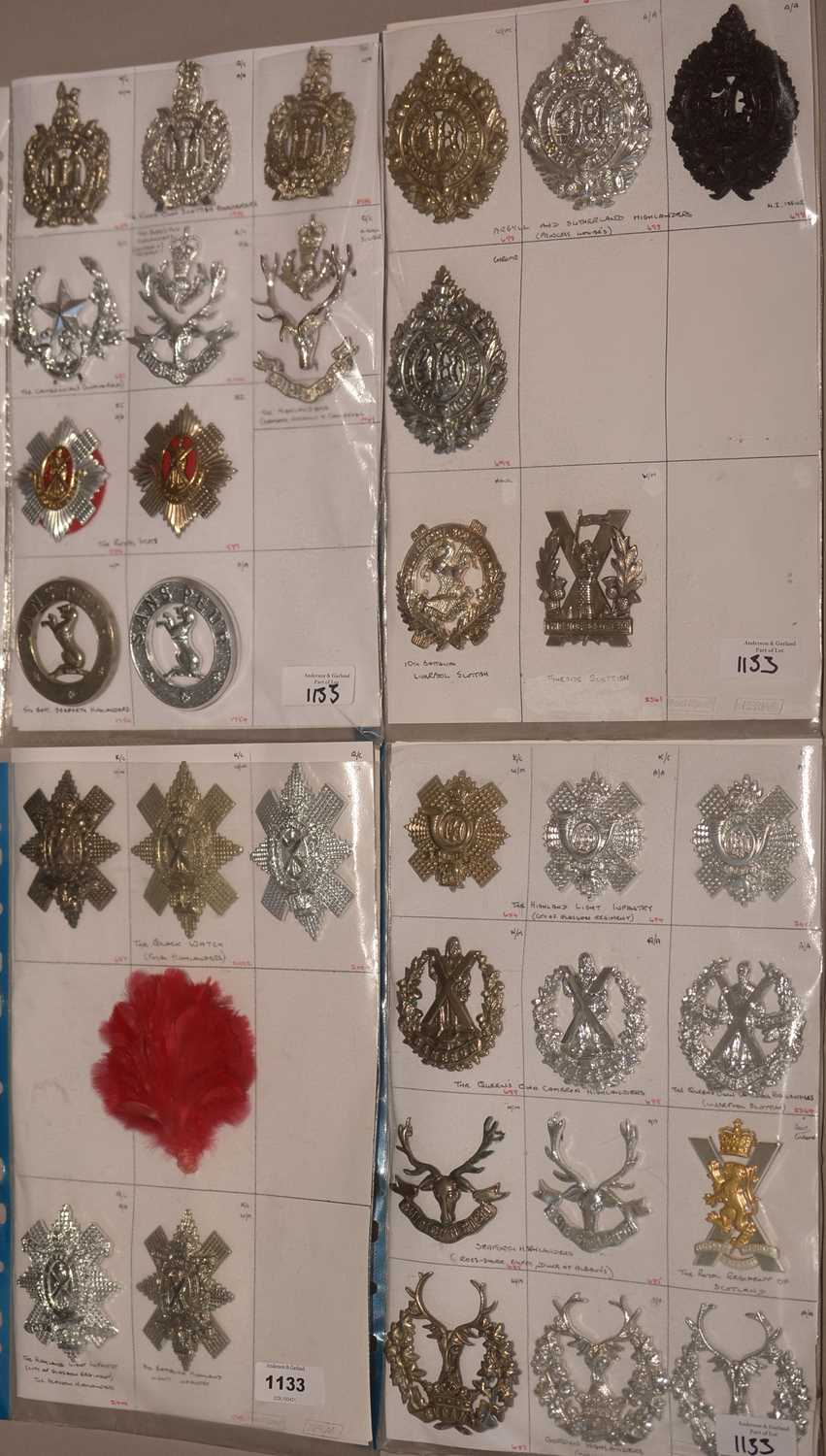 Lot 1133 - A collection of 33 Scottish Glengarry cap badges.