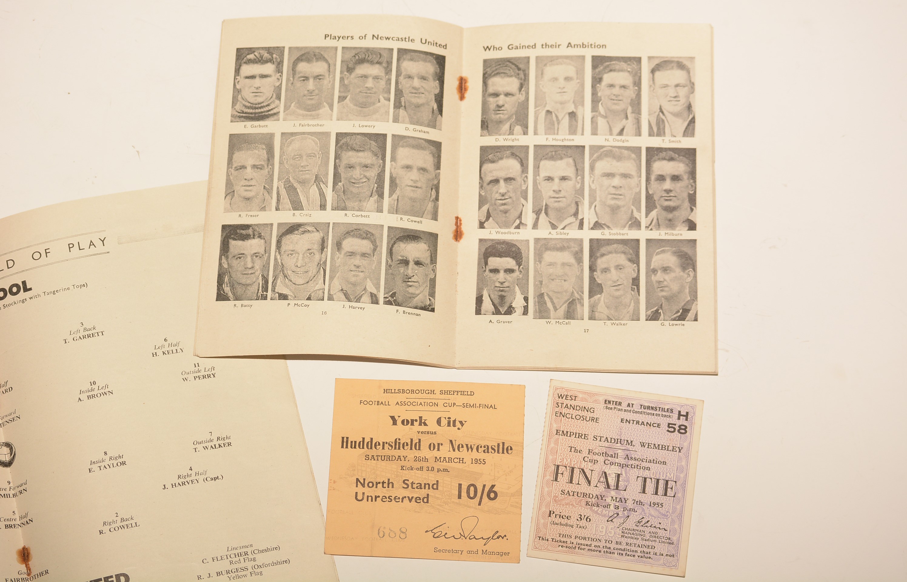 Lot 1071 Newcastle football memorabilia.