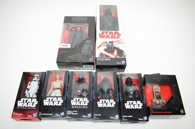 Lot 1028 - Star Wars Disney Hasbro figures, one signed