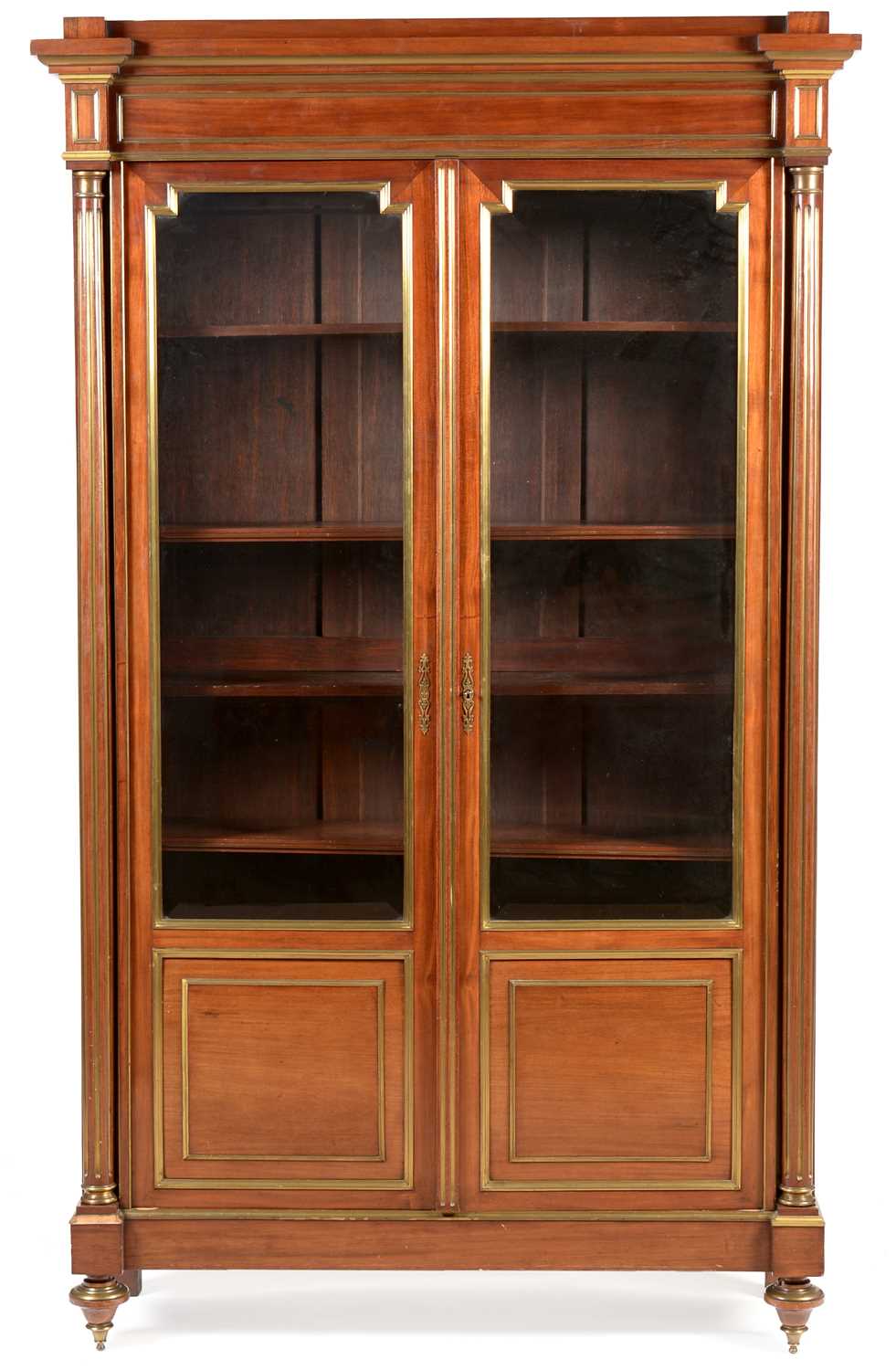 Lot 821 - Late 19th Century French Directoire style breakfront bookcase
