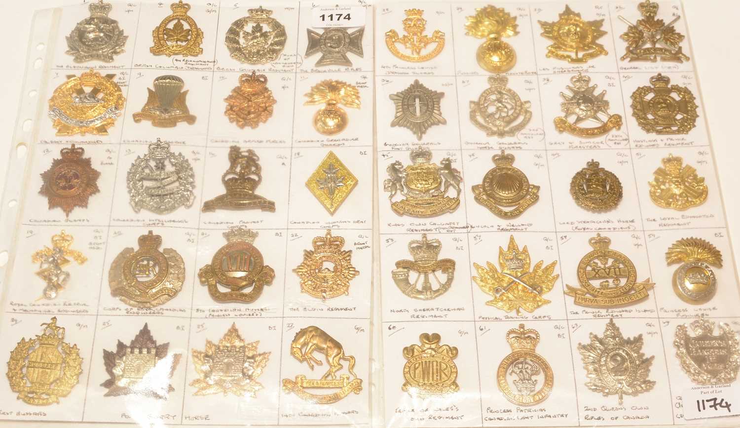Lot 1174 - A collection of 40 Post 1950's Canadian cap badges.