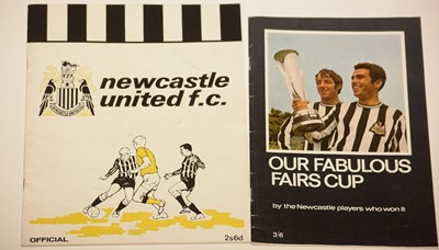 Lot 1085 - Newcastle United Fairs' Cup football programmes.