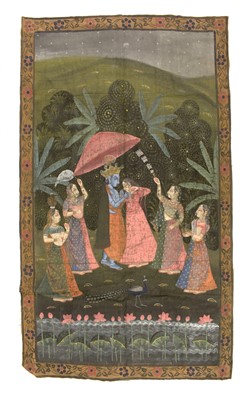 Lot 497 - 19th Century Indian fabric painting Shiva
