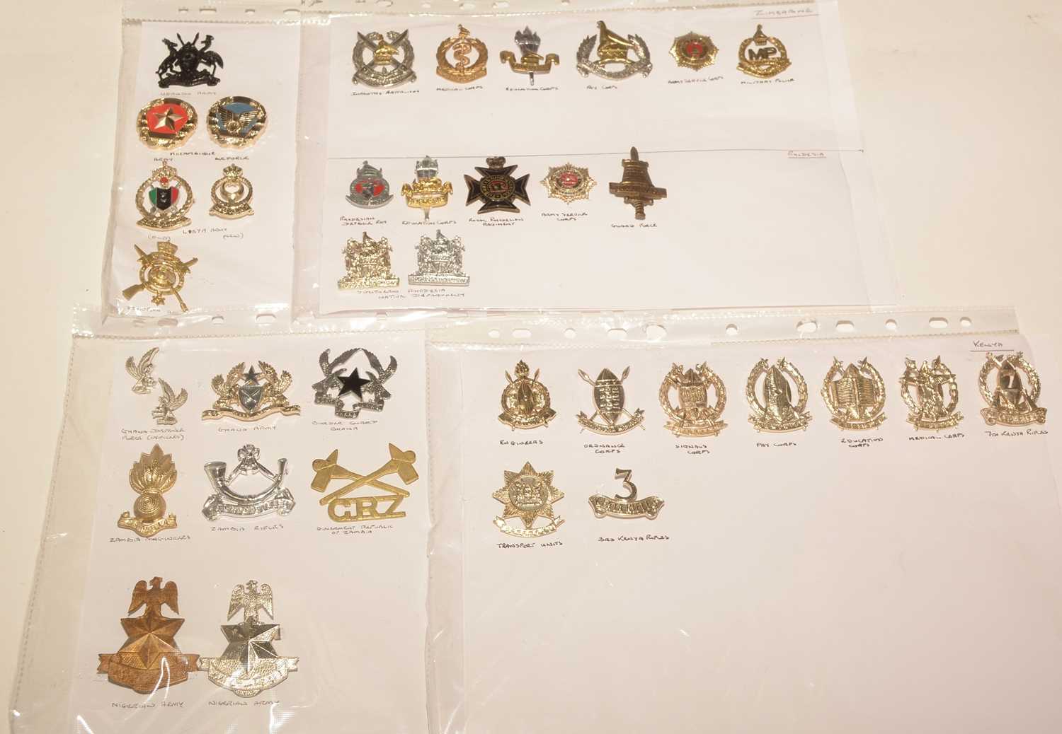 Lot 1189 - A collection of 36 African cap badges.