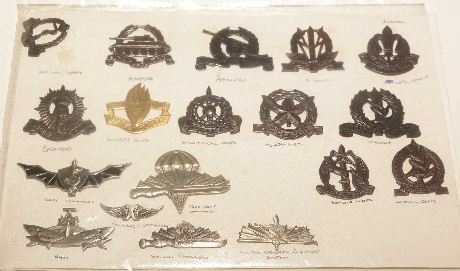 Lot 1190 - A collection of 18 Israel Military cap badges.