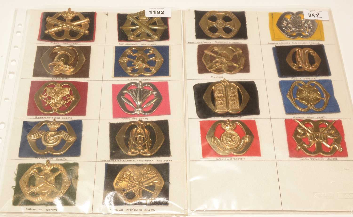 Lot 1192 - A collection of 18 Dutch cap badges on felt backing.
