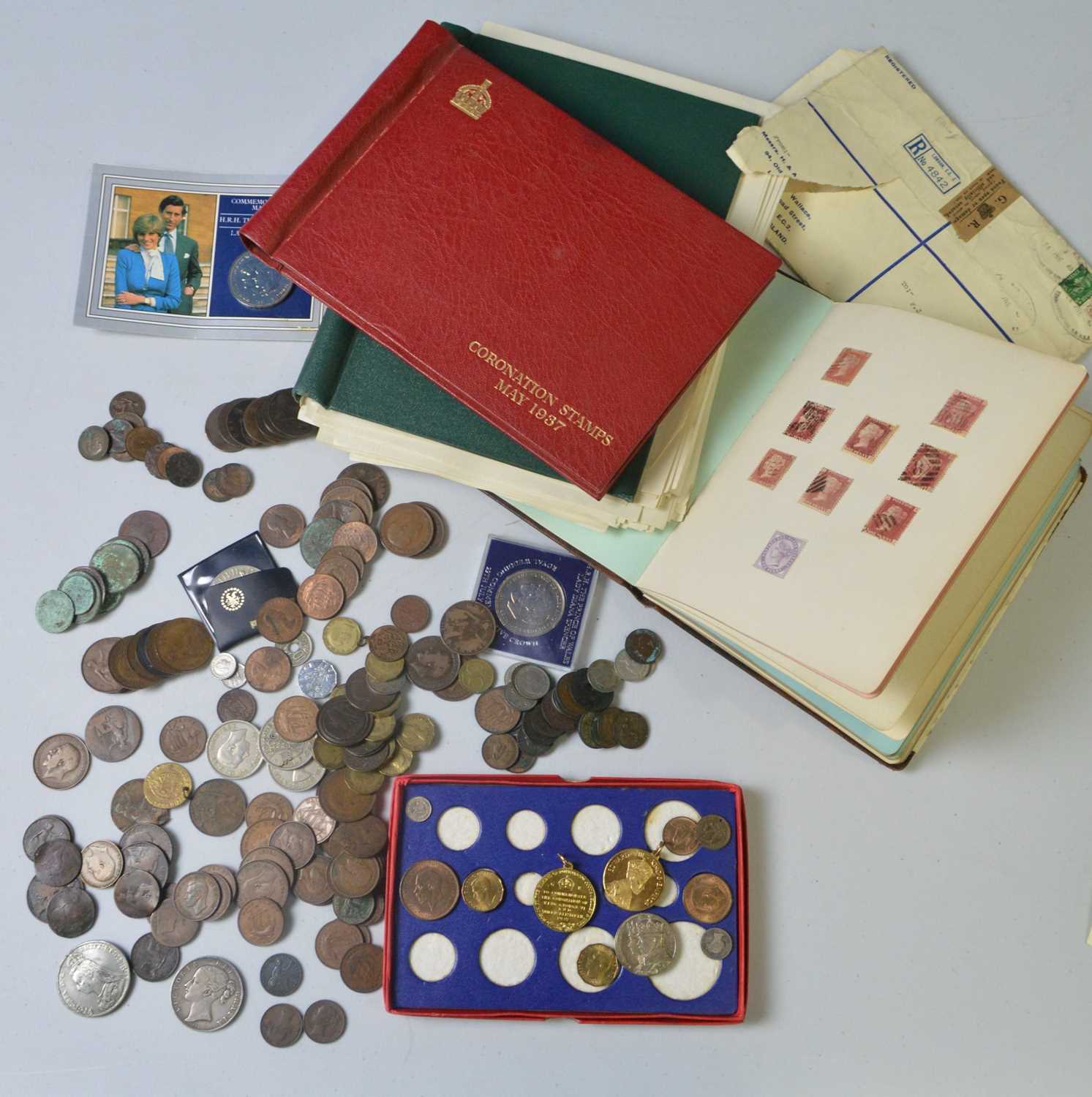 Lot 193 - Stamps and coins