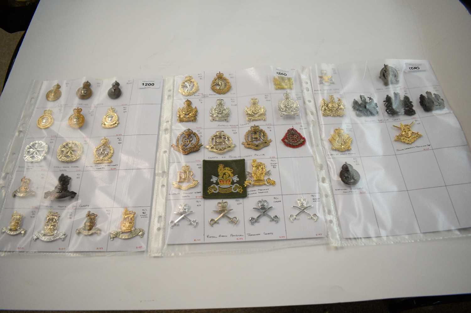 Lot 1200 - A collection of 43 British cap badges.