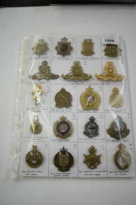 Lot 1209 - A collection of 19 New Zealand cap badges.