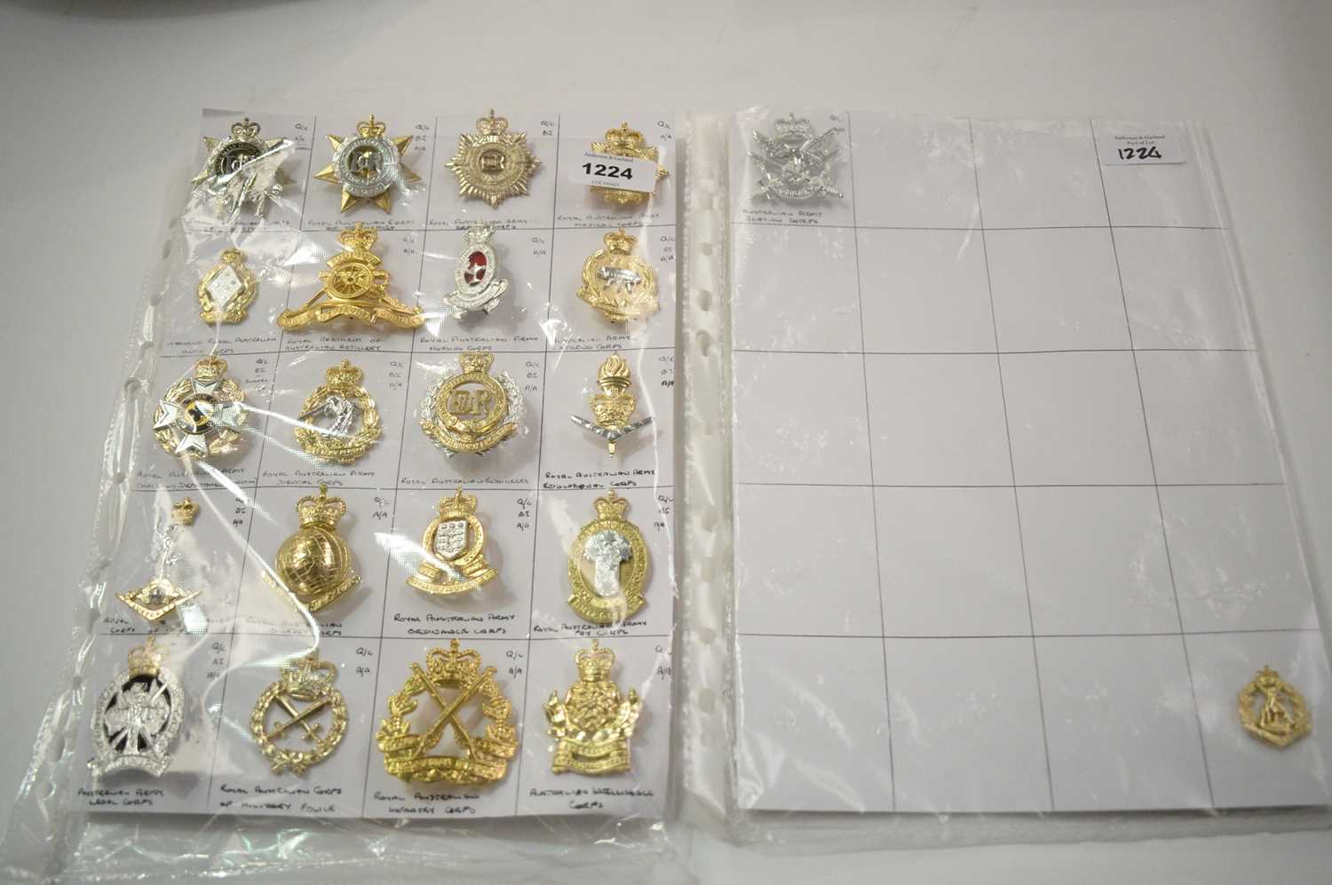 Lot 1224 - A collection of Australian Military cap badges.