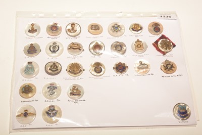 Lot 1235 - A collection of 27 mother-of-pearl-backed British sweetheart brooches.