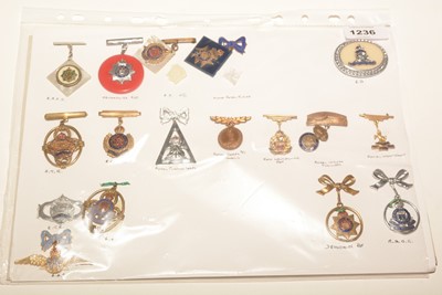 Lot 1236 - A collection of 17 British Military sweetheart brooches.