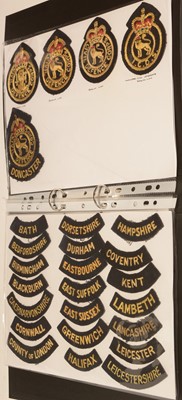 Lot 1260 - A collection of approximately 80 Civil Defence cloth shoulder titles.