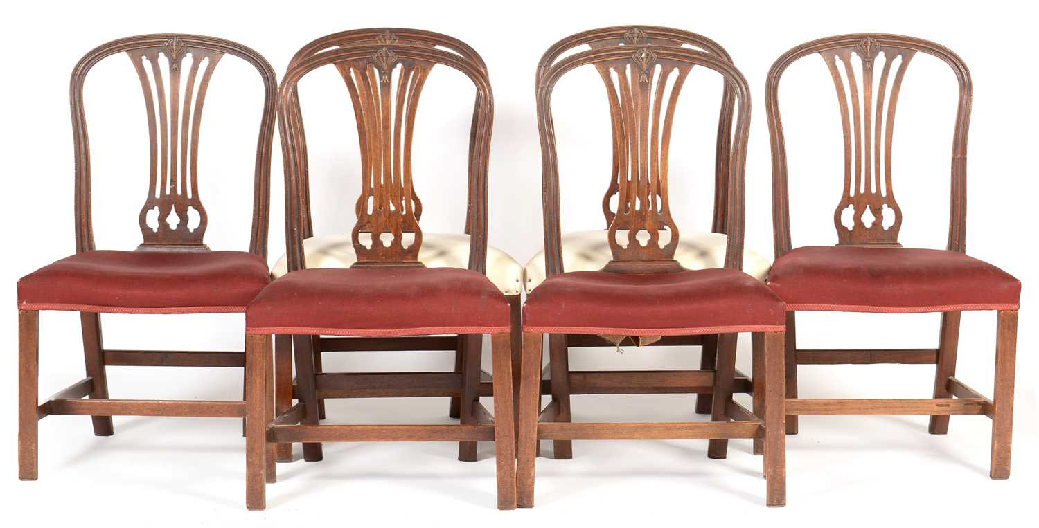 Lot 848 - Set of six late George III hoop back dining chairs
