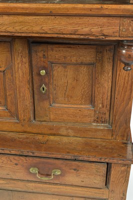 Lot 849 - 17th Century and later oak court cupboard