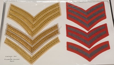 Lot 1247 - A collection of approximately 130 Warrant Officer's badges and stripes.
